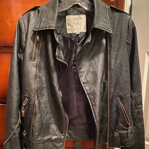 Black faux leather jacket